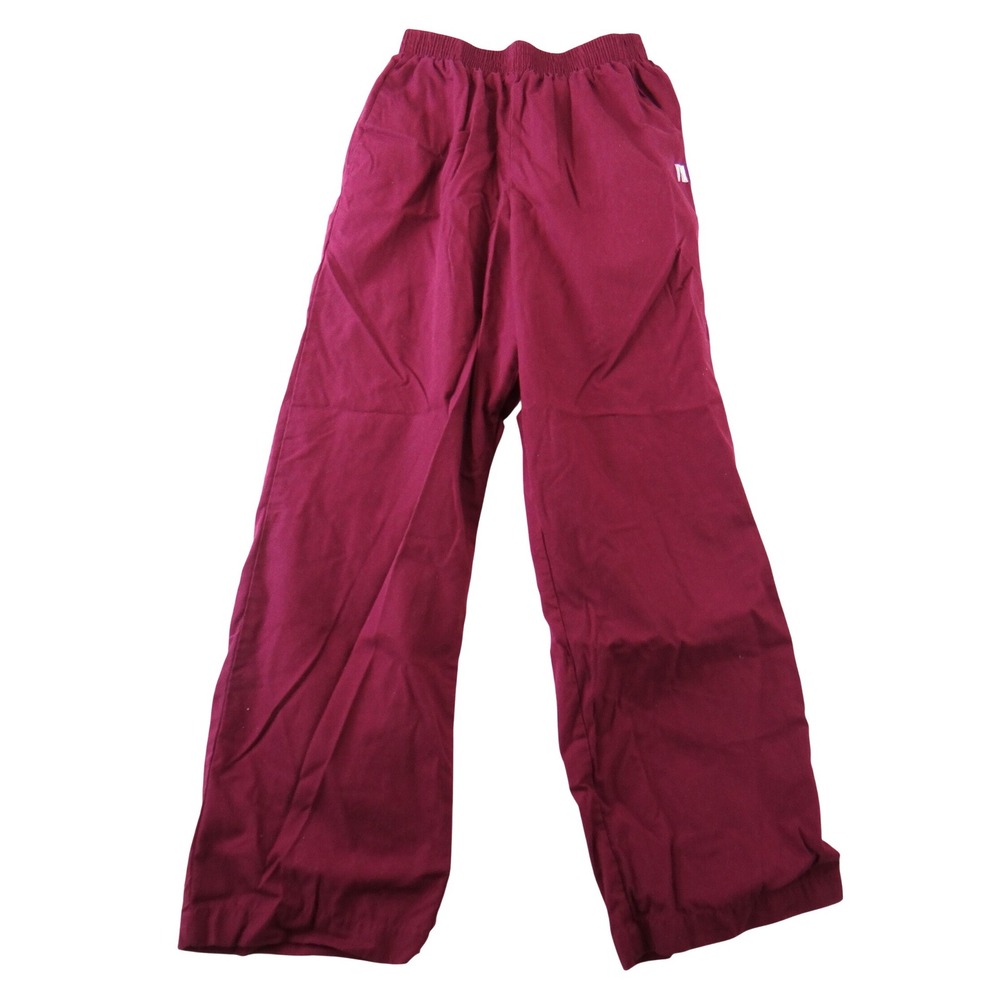 Womens Burgundy Elastic Waist Straight Leg Scrub Pants Wine Red‎ Workwear